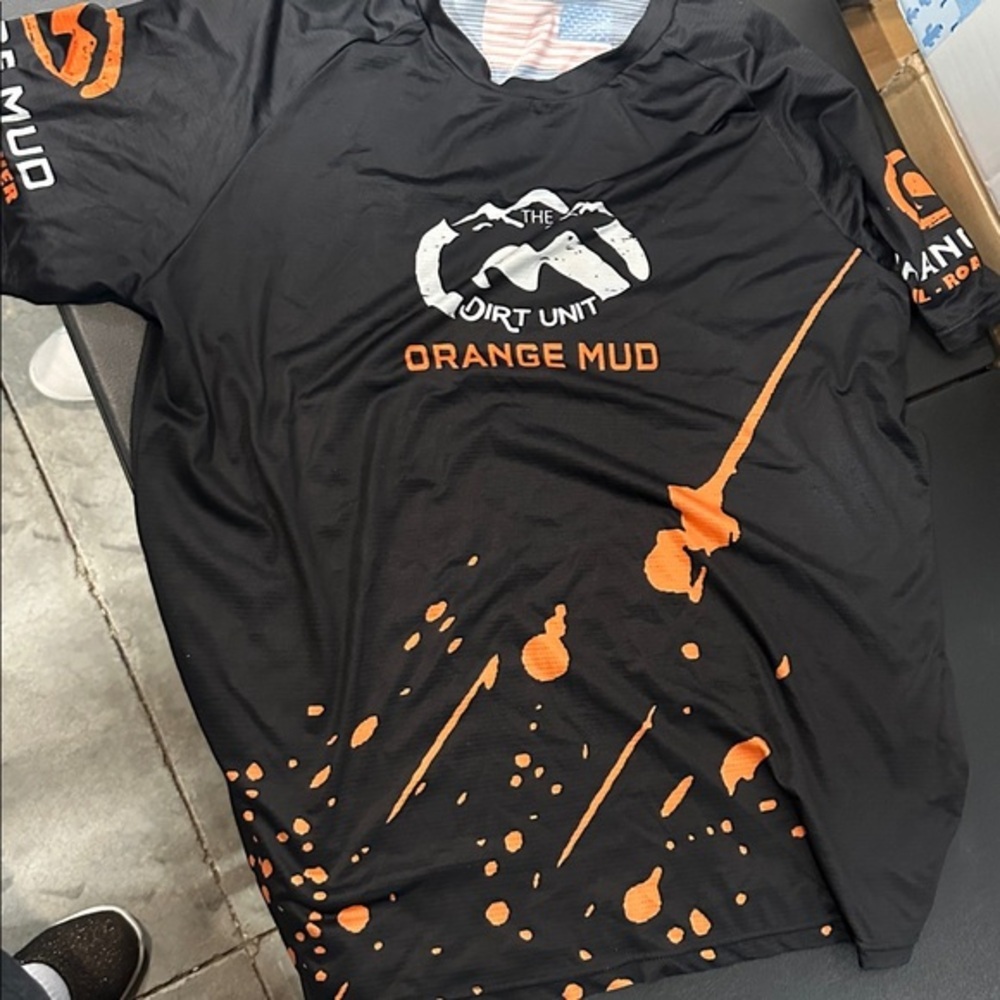 Black and Orange Short Sleeve Tee by the dirt unit